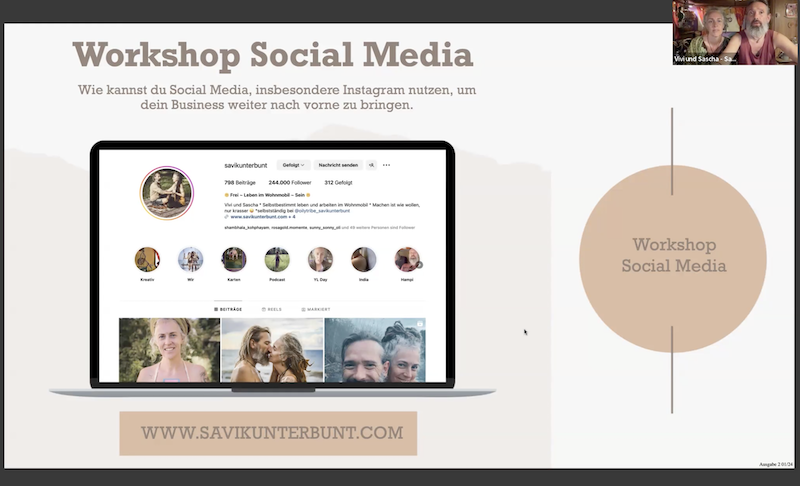 Webinar – Social Media Vivi und Sascha sprechen über ihren Erfolg auf Instagram