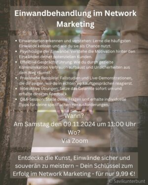 Einwandbehandlung im Network Marketing