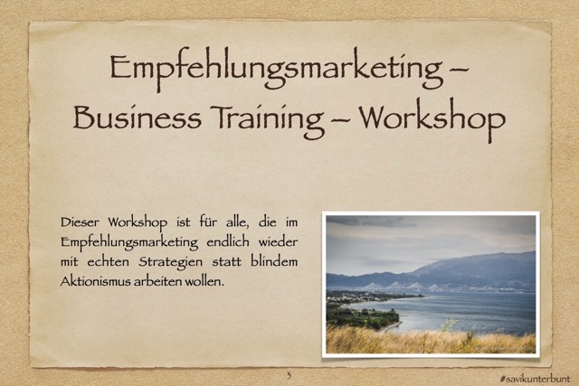 Empfehlungsmarketing – Business Training – Workshop